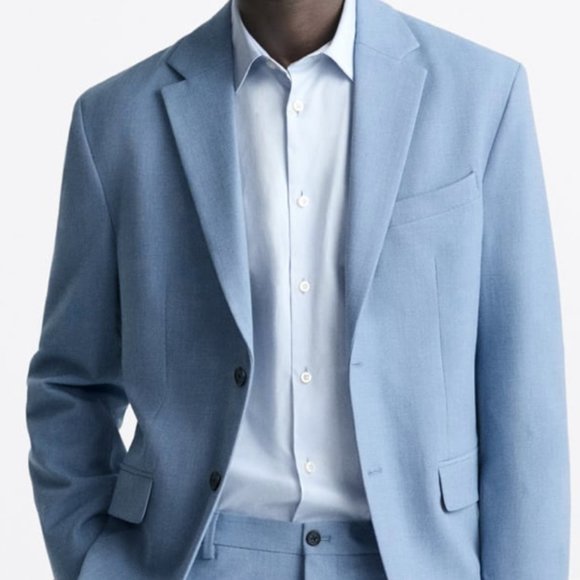 ZARA Men's Textured Suit Jacket - Picture 2 of 5